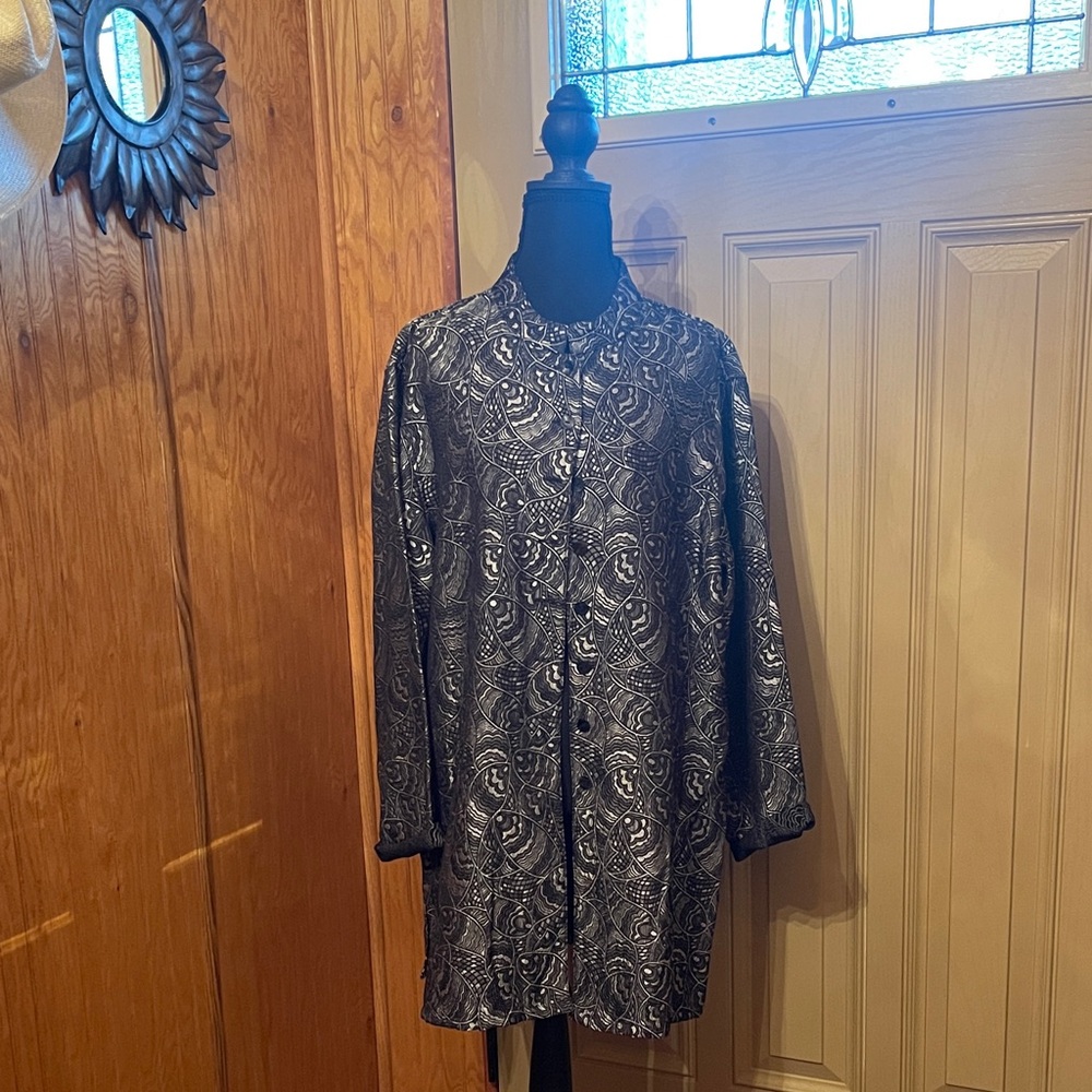 Chico's Black and Gray Patterned Blazer